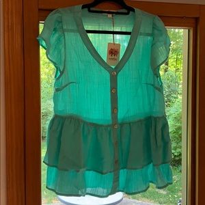 Mint linen top